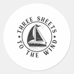 Sailing Sail Captain Boat Sailor Funny Gift Idea Classic Round Sticker