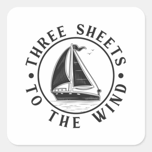 Sailing Sail Captain Boat Sailor Funny Gift Idea Square Sticker (Front)