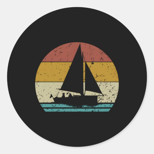 Sailing Sailboat Boat Boating Classic Round Sticker (Front)