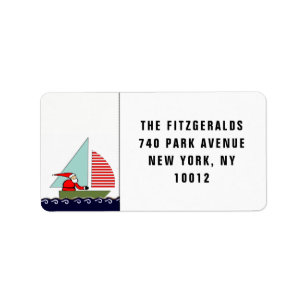 Sailing Sailboat Christmas Label