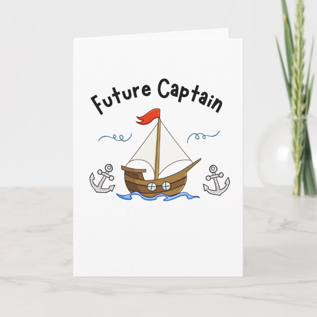Sailing Sailboat Future Captain Children Card (Front)