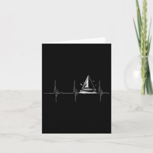 Sailing Sailboat Heartbeat Ekg Pulse Boating Sail Card