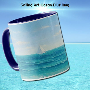 Sailing Sailboat Ocean Blue Mug Cup