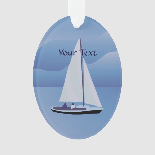 Sailing Sailboat Oval Acrylic Ornament (Front)
