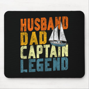 Sailing sailboat retro vintage husband dad captain mouse mat