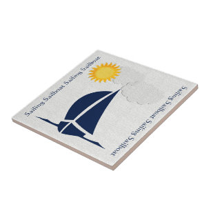 Sailing Sailboat Tile
