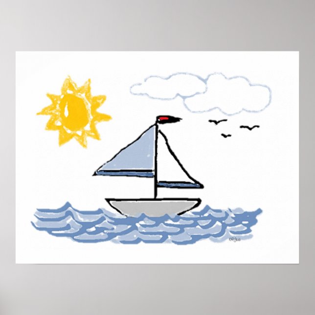 Sailing Sailboats Children’s Animated Wall Art (Front)