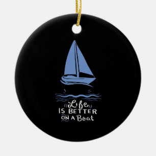 Sailing Sailing Boat Ceramic Tree Decoration