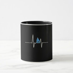 Sailing Sailing Boat Heartbeat Mug