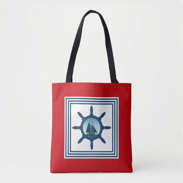 Sailing scene tote bag (Front)