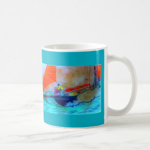 sailing schooner coffee mug