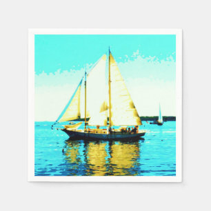 sailing schooner paper napkins