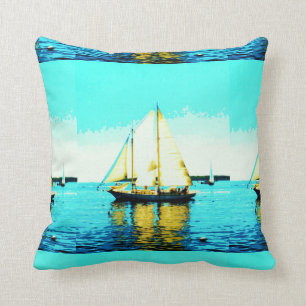 sailing schooner pillow