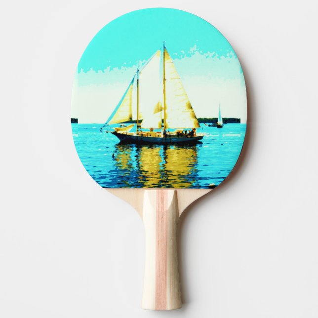 sailing schooner ping pong paddle (Front)