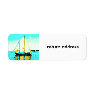 sailing schooner return address label