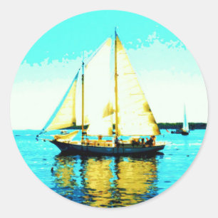 sailing schooner sticker