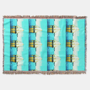Sailing schooners throw blanket