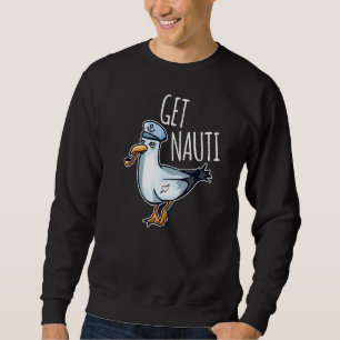 Sailing Sea Gull Sailer Nautics Pun Nautical Boa Sweatshirt
