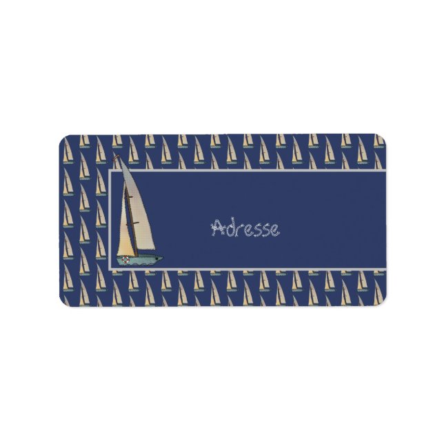 sailing ship address label (Front)