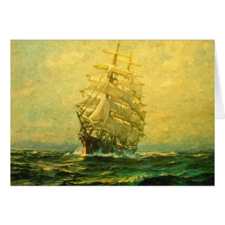 Sailing ship crosses the Atlantic