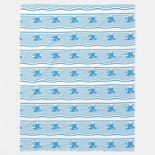 Sailing ship fleece blanket (Front)