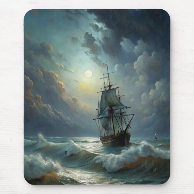 Sailing Ship in the Ocean Mouse Mat (Front)