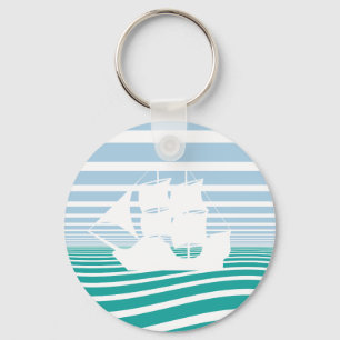 Sailing ship key ring