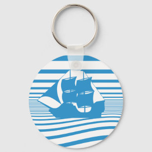 Sailing ship key ring