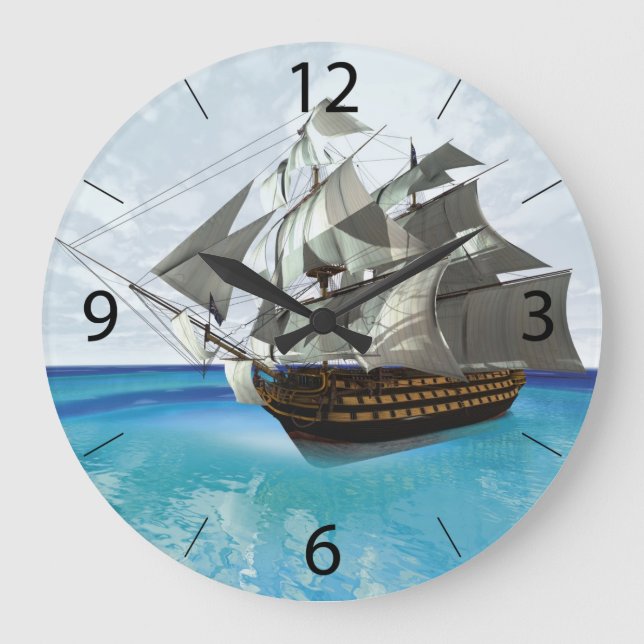 Sailing Ship Large Clock (Front)