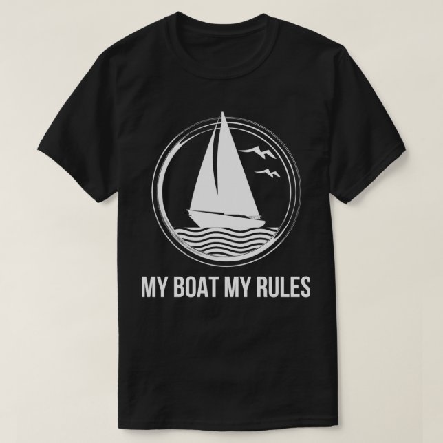 Sailing ship motor boat gift birthday T-Shirt (Design Front)