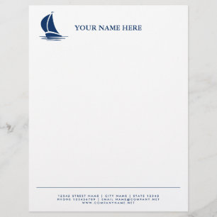 Sailing ship nautical yacht logo template custom letterhead
