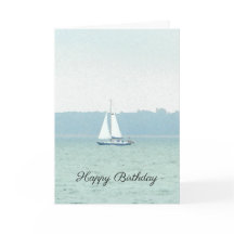 Sailing Ship on the Solent Birthday Card