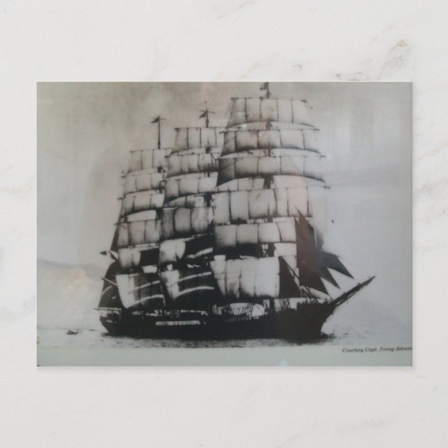 Sailing ship Peking at sea Postcard (Front)