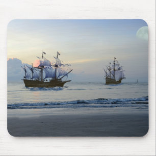 Sailing Ship Pirate Sailboat Sea Mouse Mat