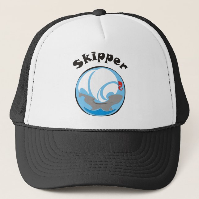 sailing ship Skipper Trucker Hat (Front)