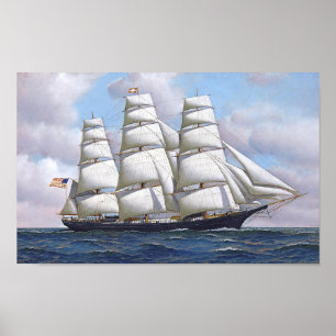 Sailing Ship Vintage Poster