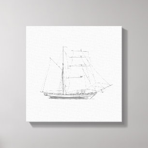 Sailing ship vintage sailboat maritime canvas print