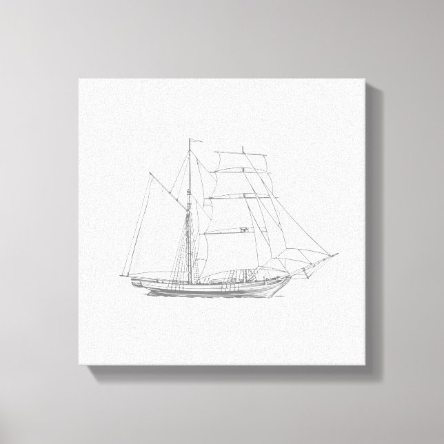 Sailing ship vintage sailboat maritime canvas print (Front)