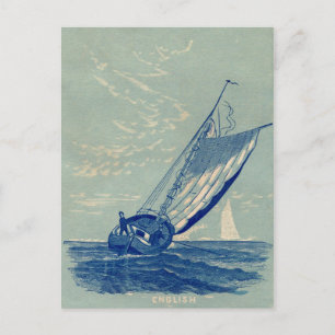 Sailing ship vintage travel postcard