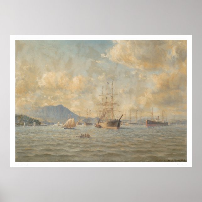 Sailing ships at Anchor (1282) Poster (Front)