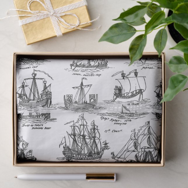 SAILING SHIPS OF OLD TISSUE PAPER (Gift)