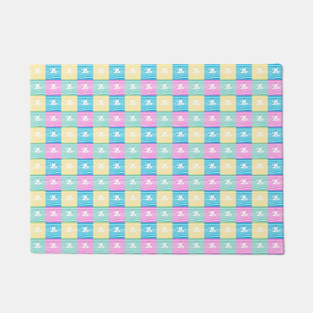 Sailing ships pattern doormat (Front)