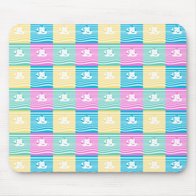 Sailing ships pattern mouse mat (Front)