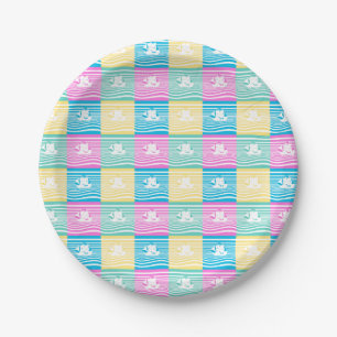 Sailing ships pattern paper plate