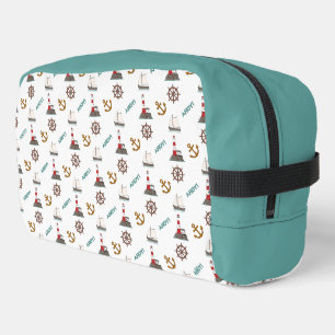 Sailing Small Pattern Colour on White Dopp Kit