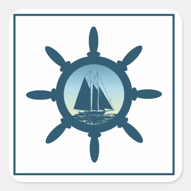 Sailing Square Sticker (Front)