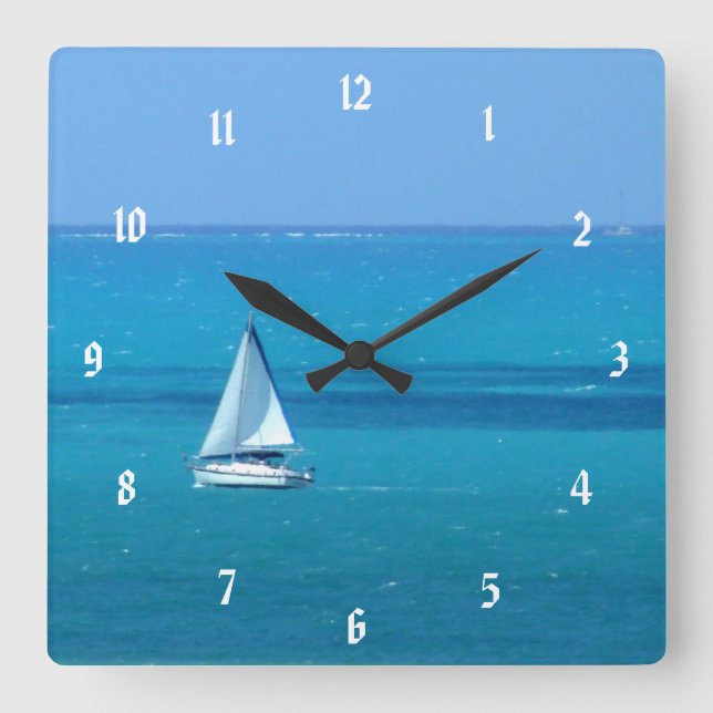 Sailing Square Wall Clock (Front)