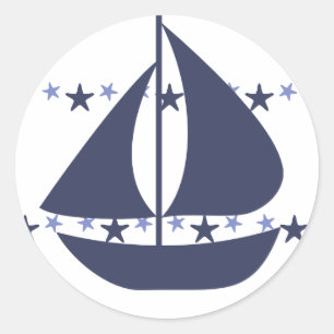 Sailing Stars Classic Round Sticker