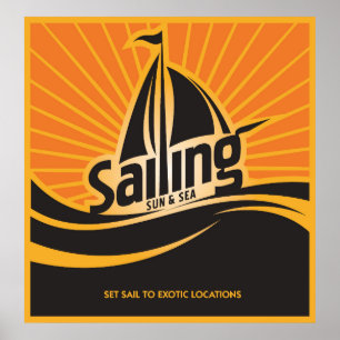 Sailing Sun And Sea Poster