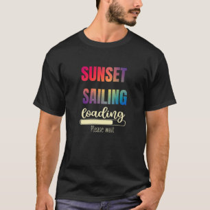 Sailing Sunset Graphic Vintage Sailboat Boating Fi T-Shirt